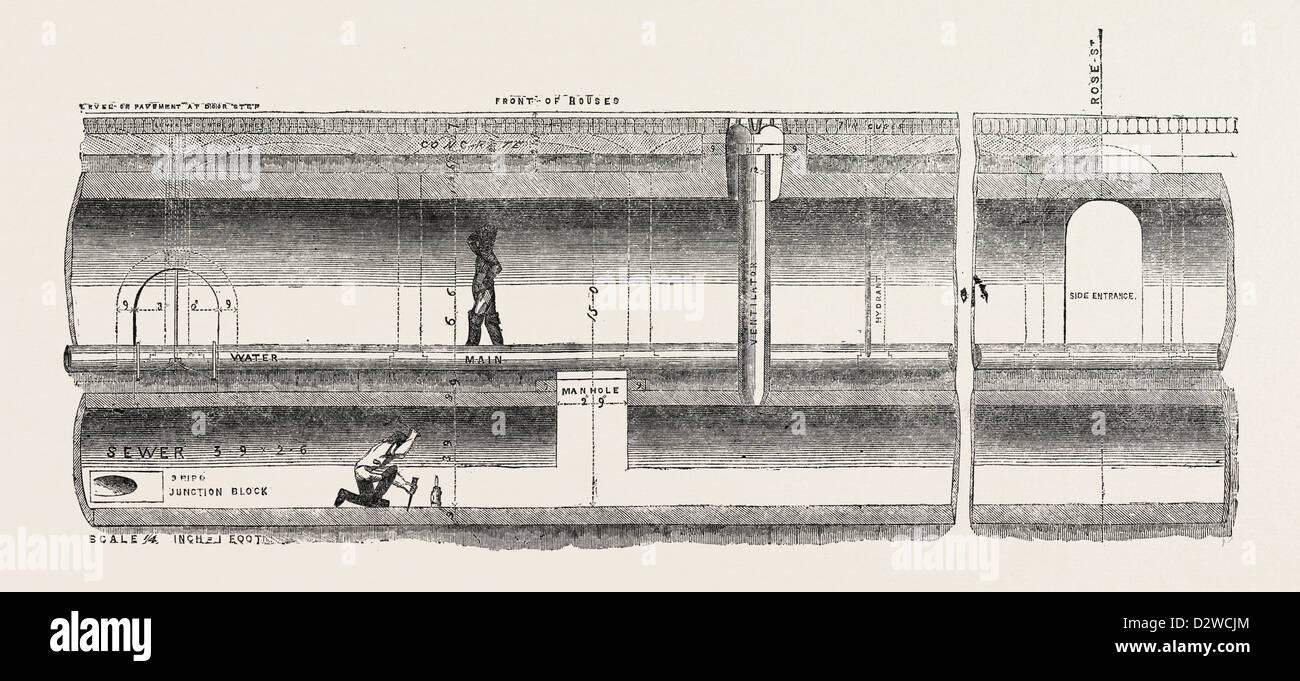 Nuova linea di metropolitana di King Street, Covent Garden di Londra: sezione longitudinale della metropolitana REGNO UNITO Foto Stock