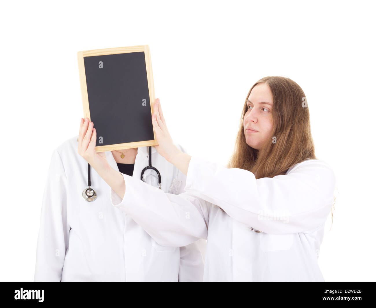 Due femmina medici con Blackboard Foto Stock