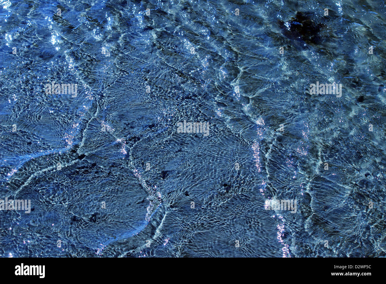 Blu acqua increspature e turbolenze e crea ombre, può essere utilizzata come sfondo. Foto Stock