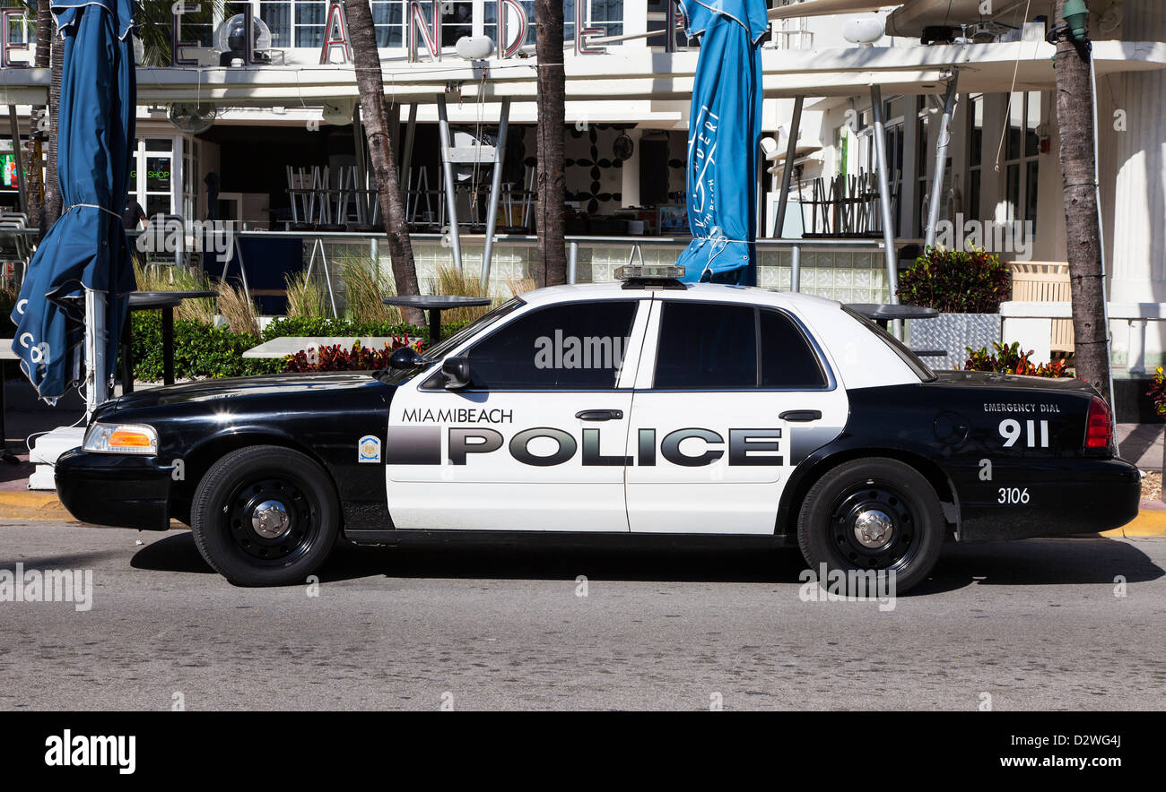 Miami Beach auto della polizia, Miami Beach, Stati Uniti d'America Foto Stock