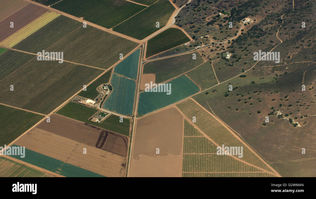 Area di San Francisco, vista areale, agricoltura campi irrigati Foto Stock