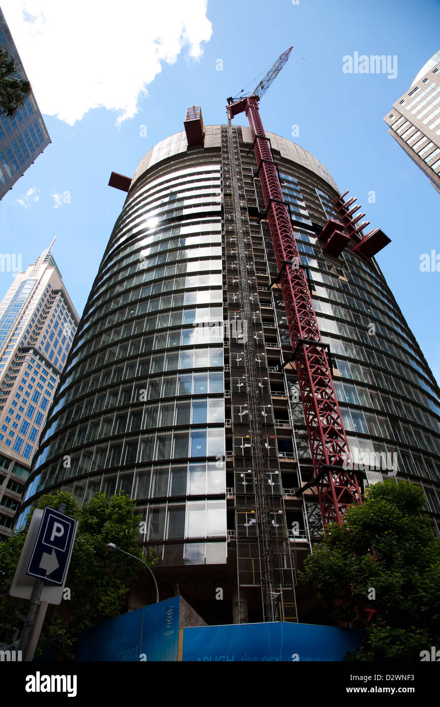 Fase di costruzione su 1 Bligh Street Sydney Australia uno di Sydney's moderni edifici per uffici. Foto Stock