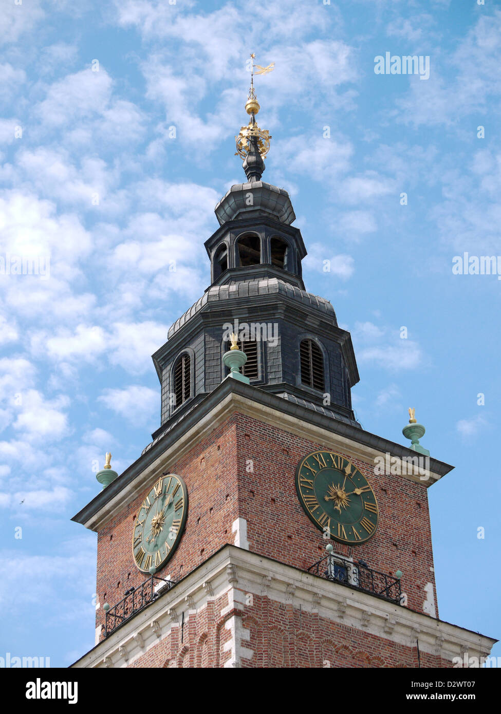 Storico municipio medievale torre in Cracovia in Polonia Foto Stock