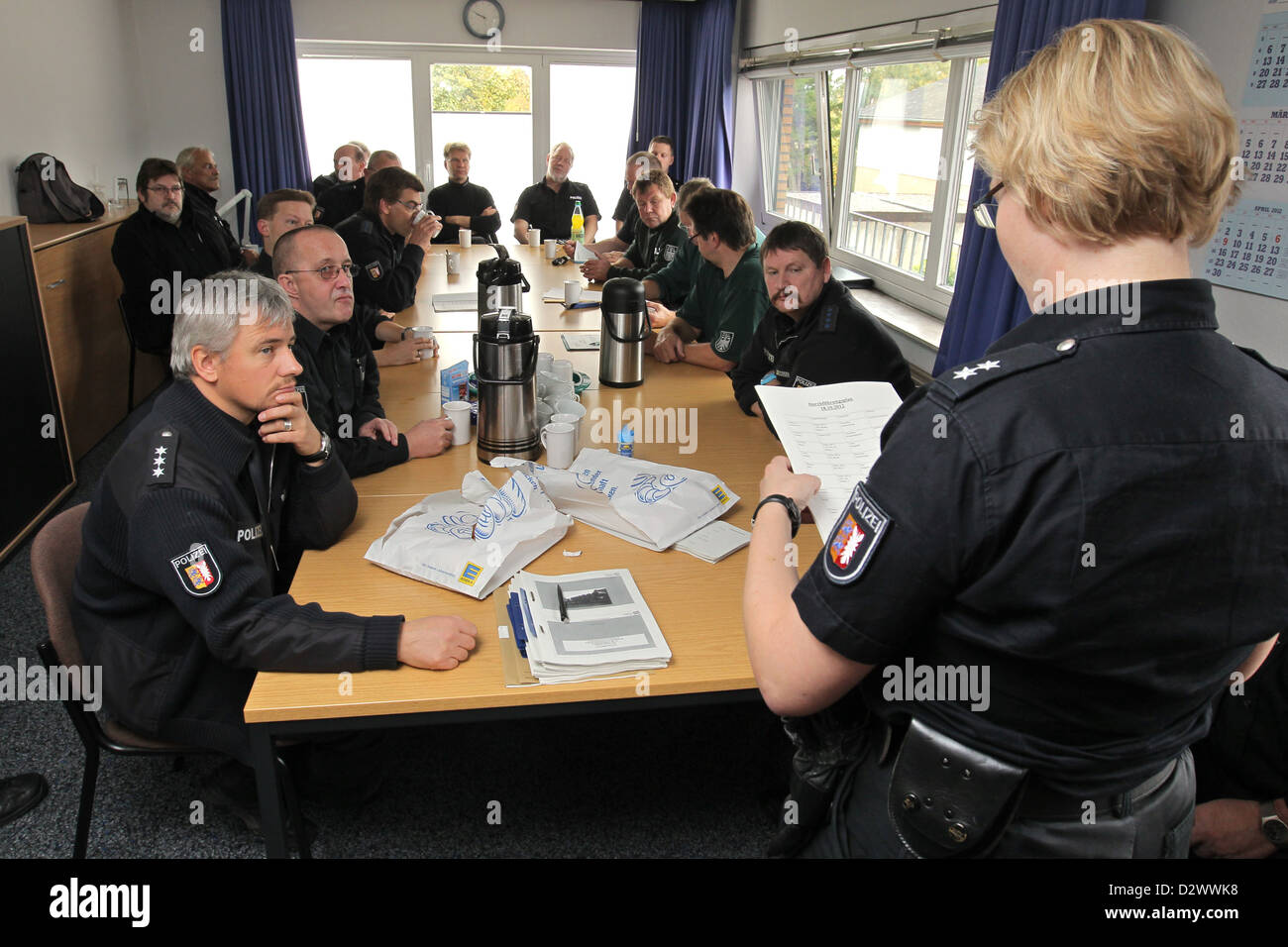 Tarp, Germania, briefing per la cooperazione di polizia e doganale Foto Stock