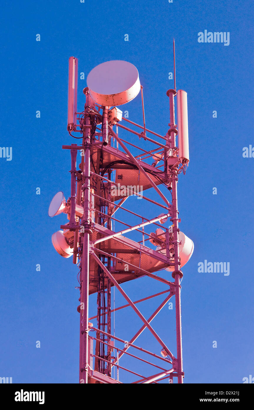 Comunicazioni di metallo pilone - Francia. Foto Stock