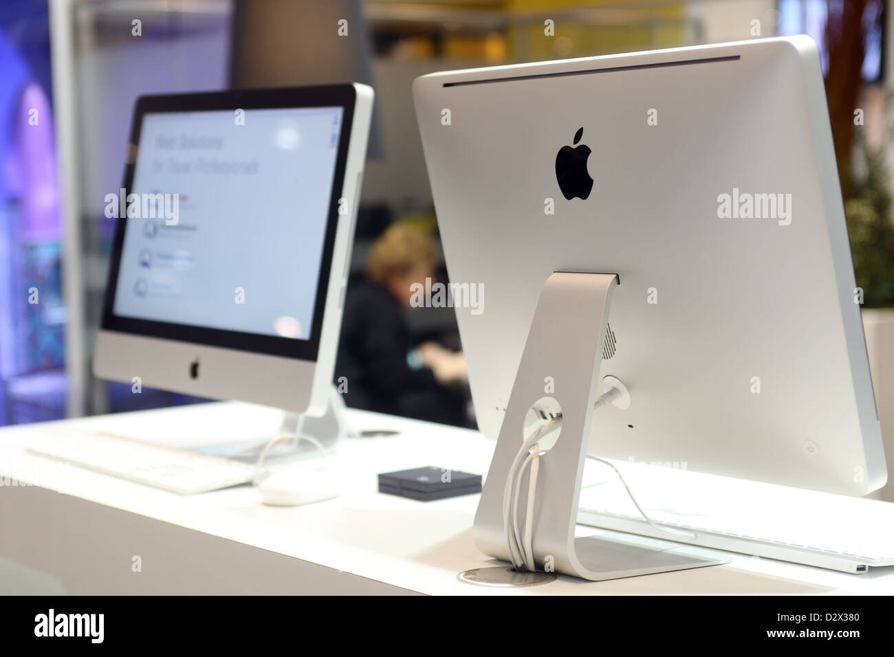 Berlino, Germania, ITB Apple Computer in uno stand Foto Stock