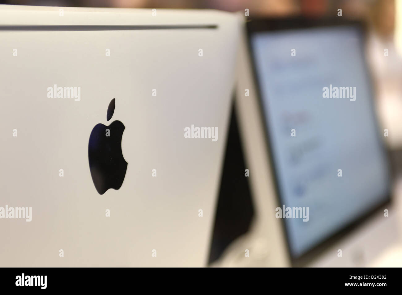 Berlino, Germania, ITB Apple Computer in uno stand Foto Stock