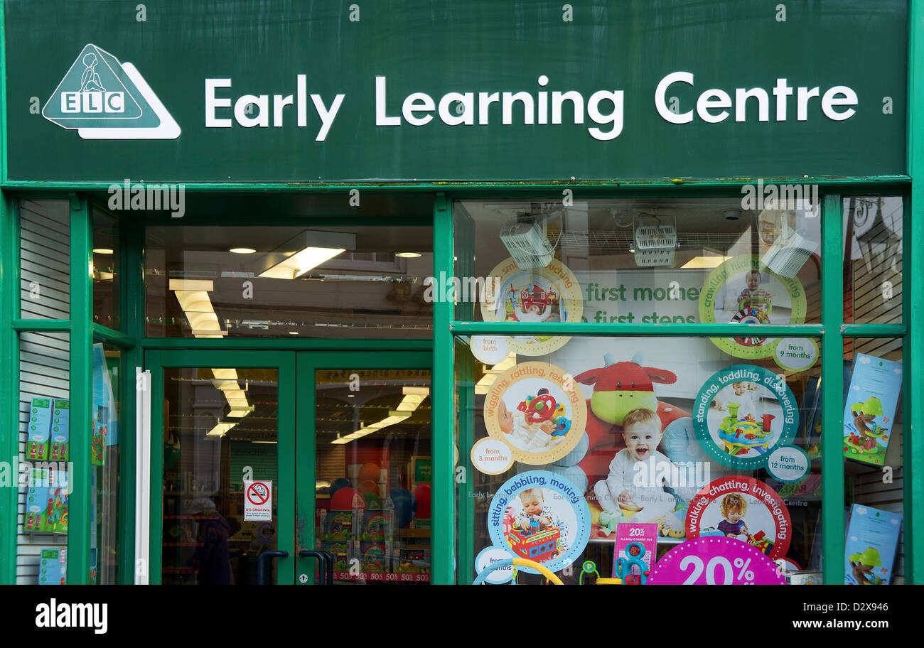 Un early learning center shop, Regno Unito Foto Stock