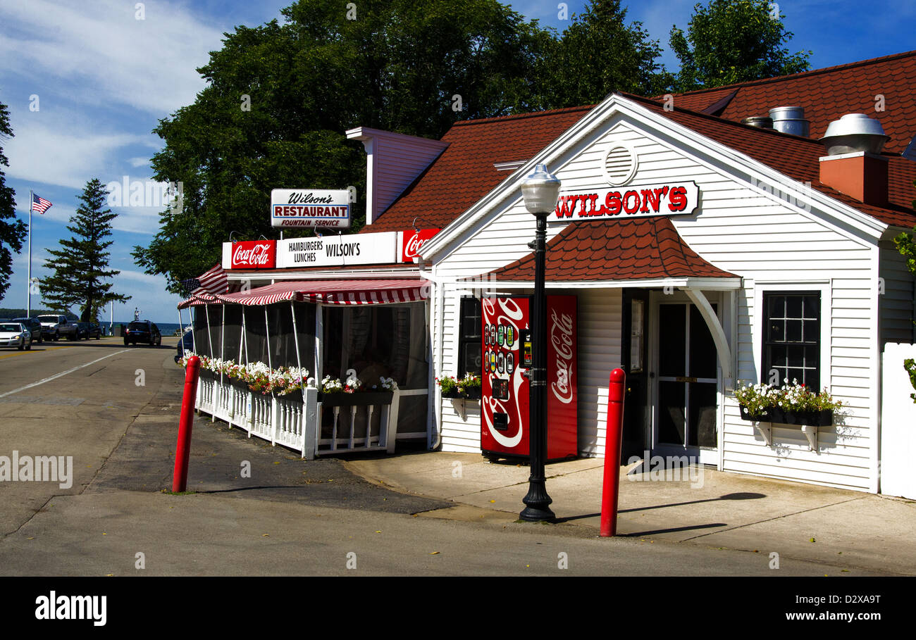 Il ristorante Wilson's e Gelateria è un popolare ristorante nella porta capoluogo di contea di Efraim, Wisconsin Foto Stock