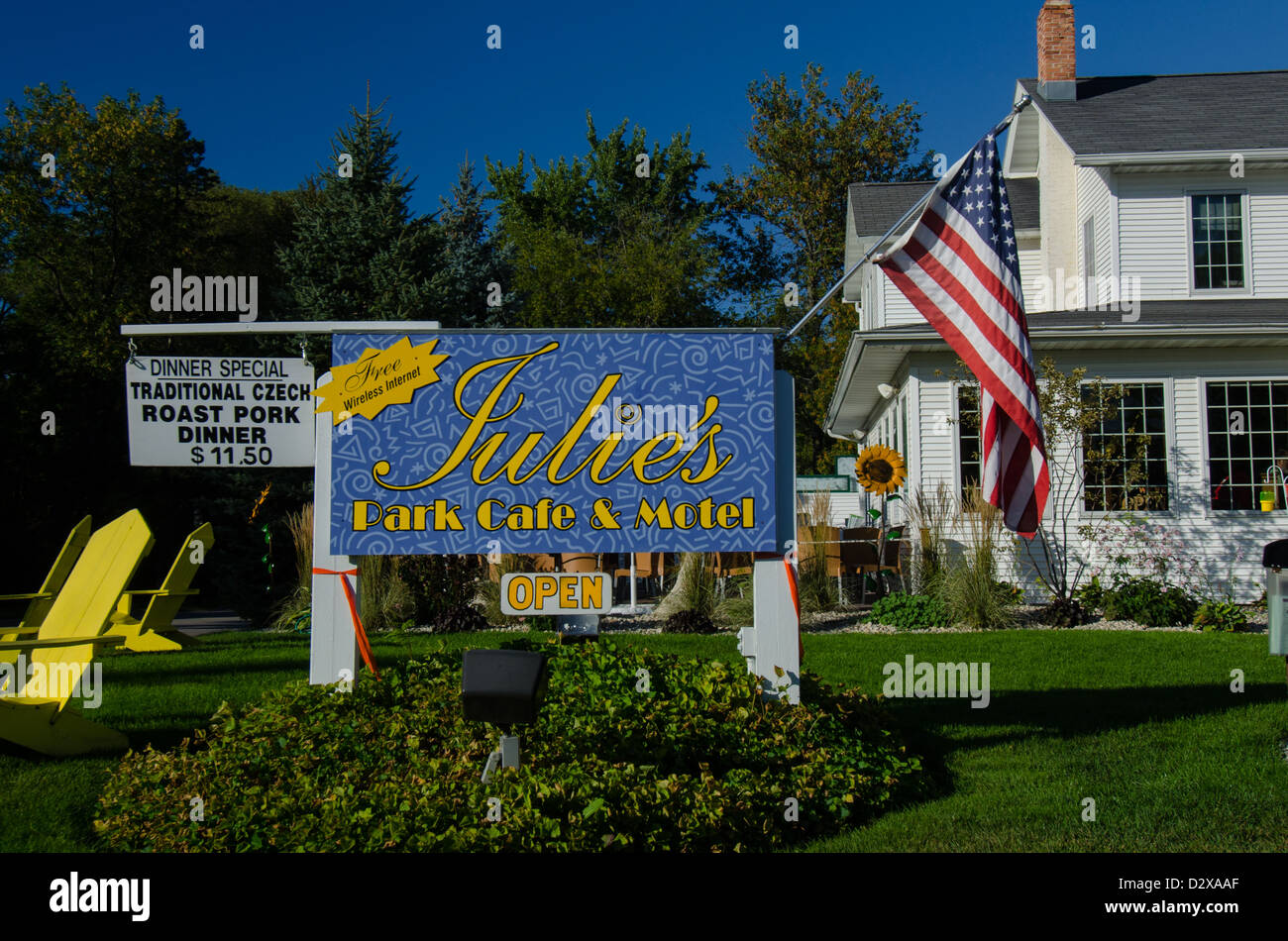 Julie's Park Cafe e motel in Door County town di pesce Creek, Wisconsin vicino alla penisola parco dello stato Foto Stock