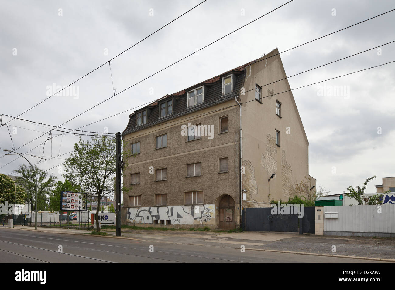 Berlino, Germania, vacante in edifici residenziali in Herzbergstrasse Foto Stock
