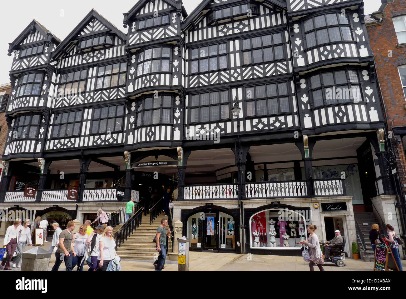 L'edificio unico stile di Chester righe di Chester, Cheshire Regno Unito Foto Stock