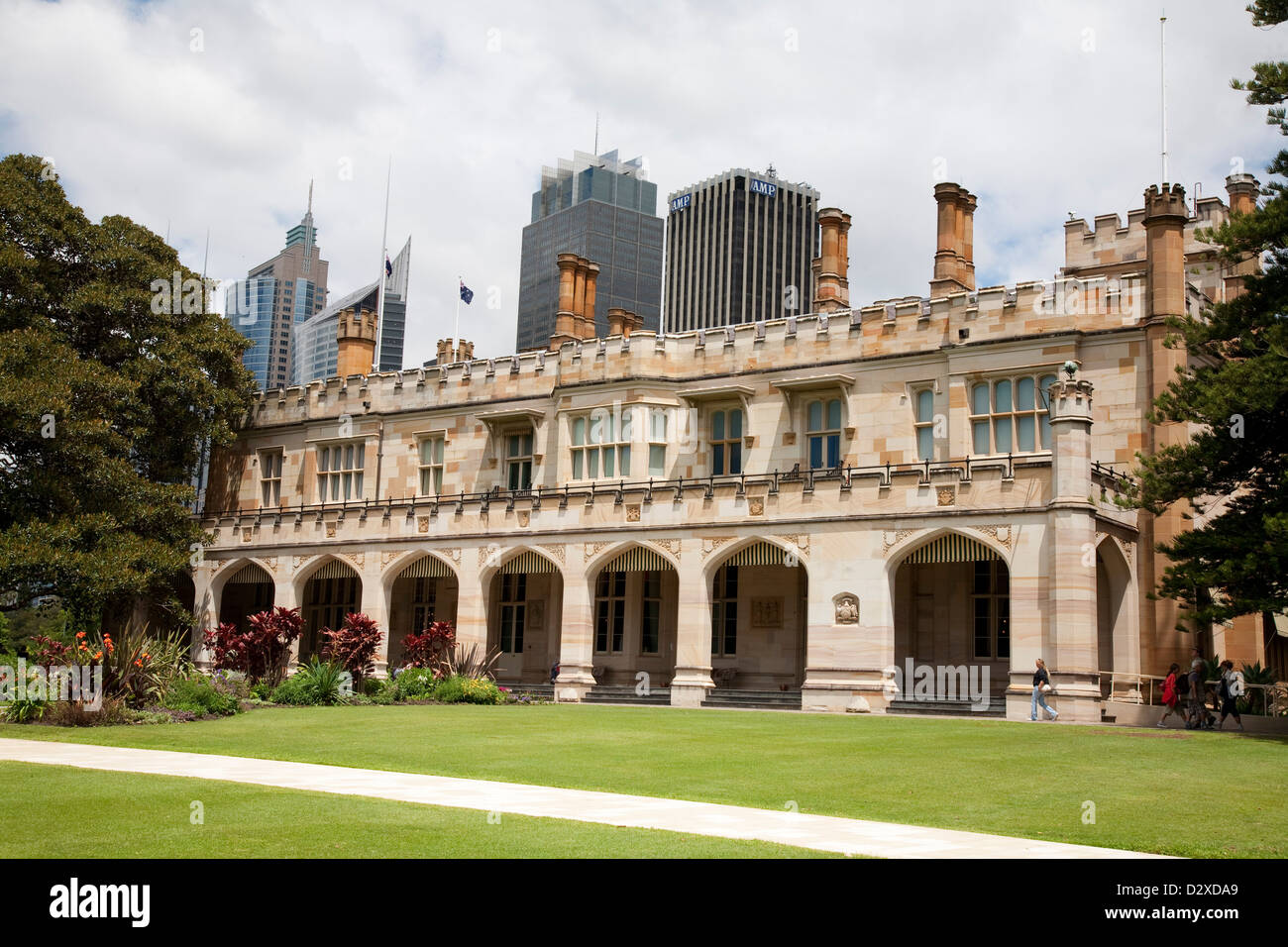 Uno di Sydney i migliori esempi di architettura vittoriana Government House Royal Botanical Gardens Sydney Australia Foto Stock