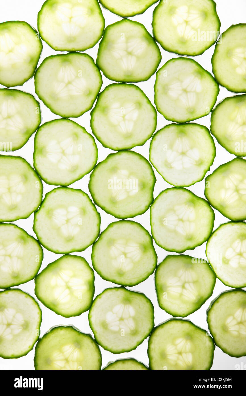 Telaio completo di fette di cetriolo Foto Stock