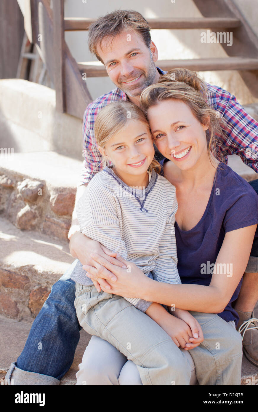 Ritratto di famiglia sorridente Foto Stock