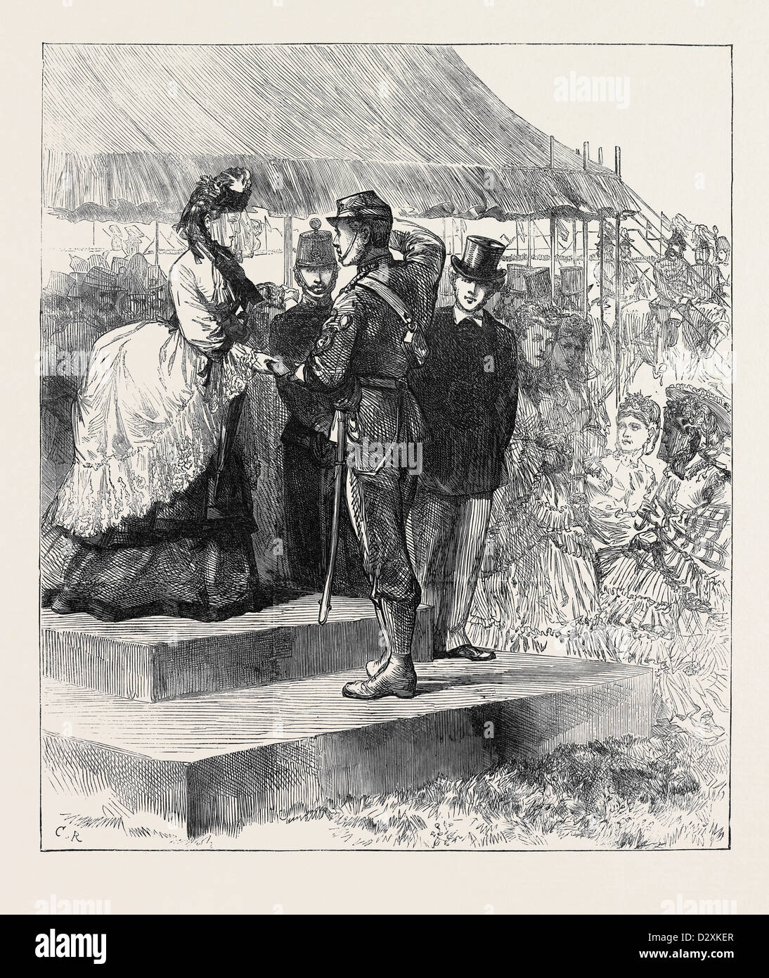 La principessa LOUISE presentando i premi a Wimbledon 1871 Foto Stock