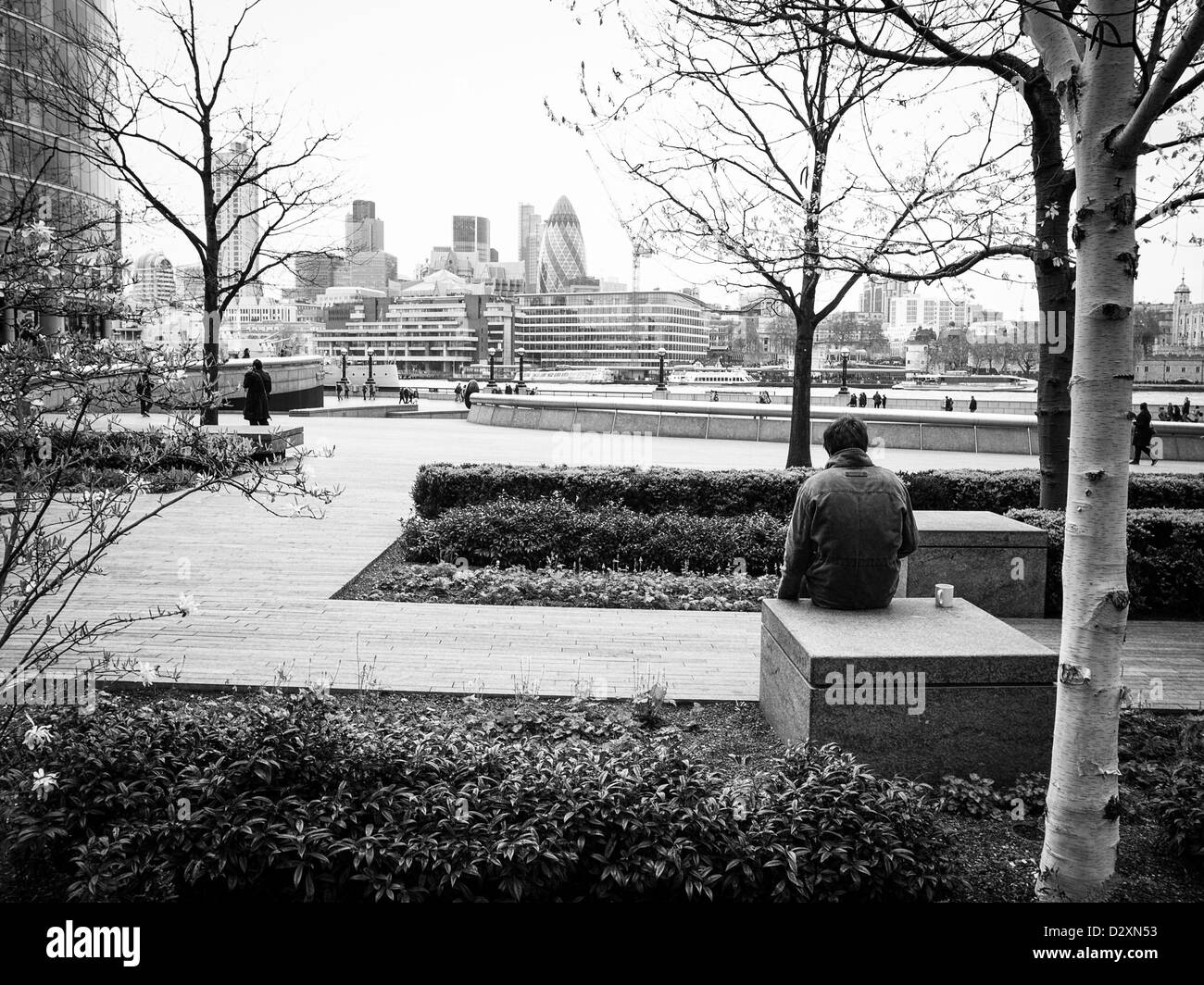 Il centro di Londra da un parco da Tate Modern Foto Stock