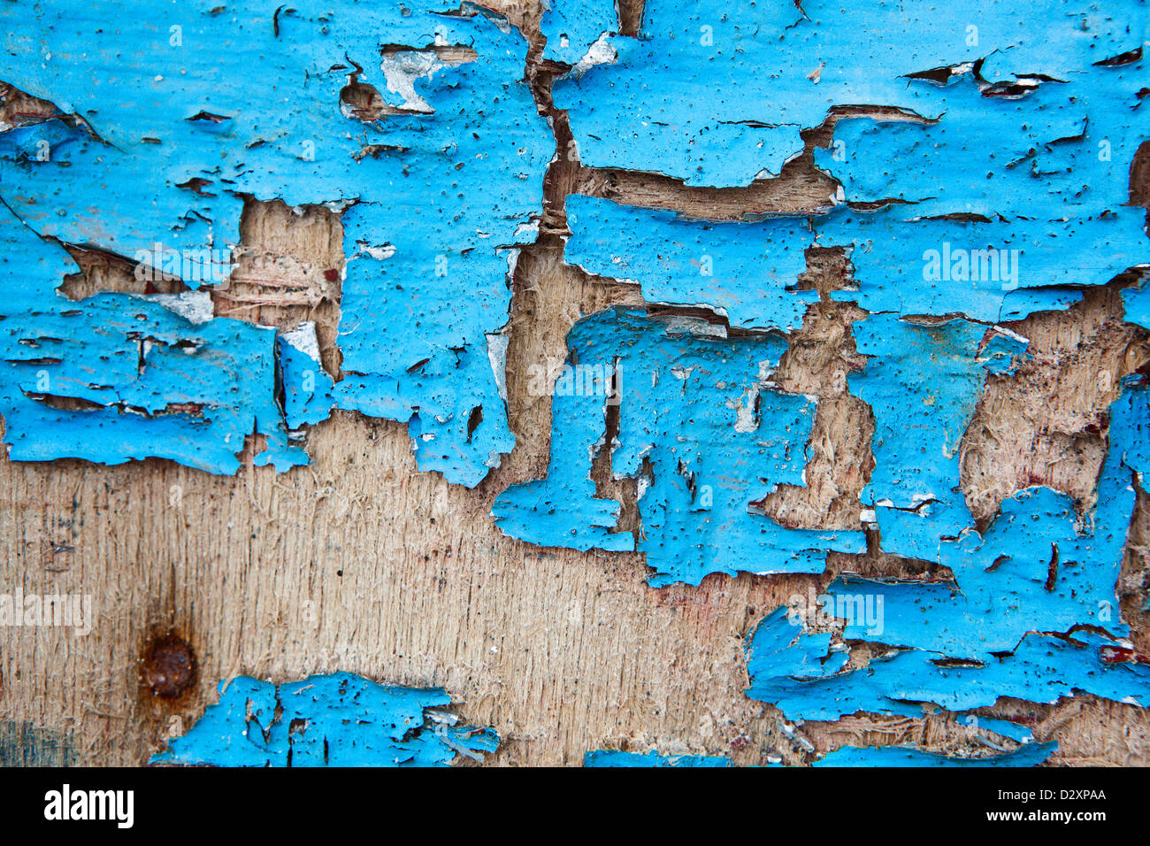 Texture di sfondo vecchia barca dipinte di blu Foto Stock