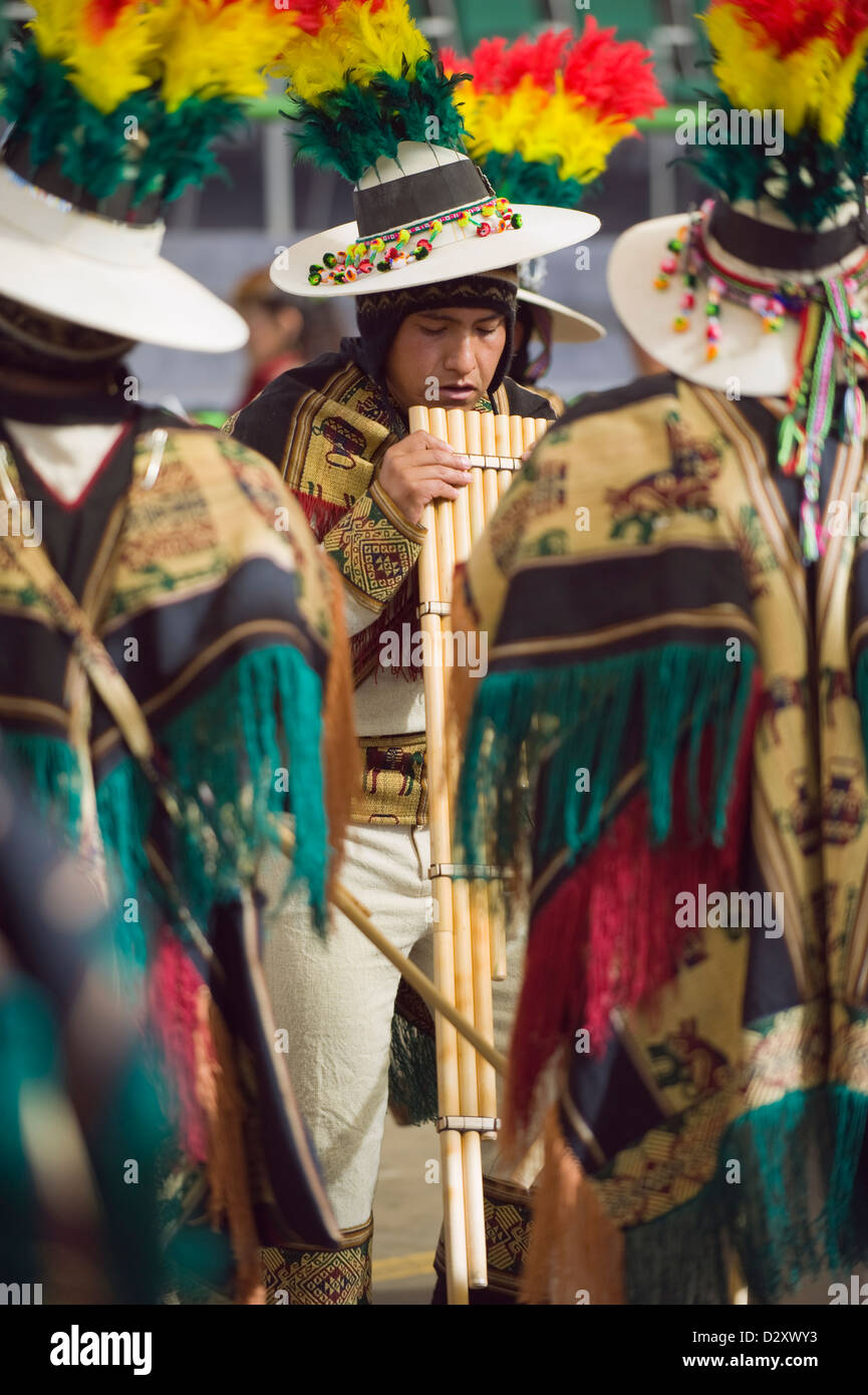 Tubo a mano, Carnevale, Oruro, Bolivia, Sud America Foto Stock