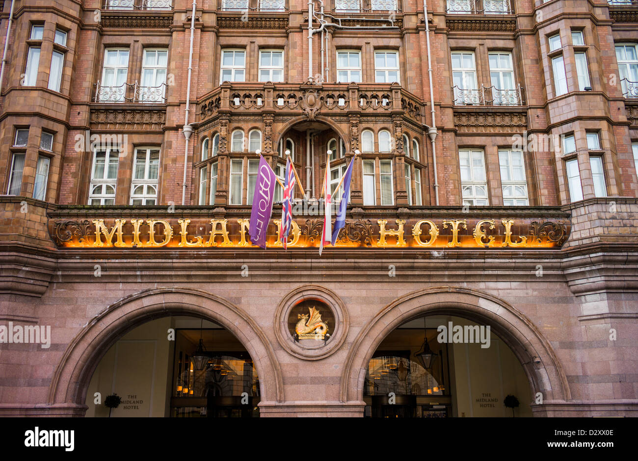 Ingresso della Midland Hotel Manchester REGNO UNITO Foto Stock