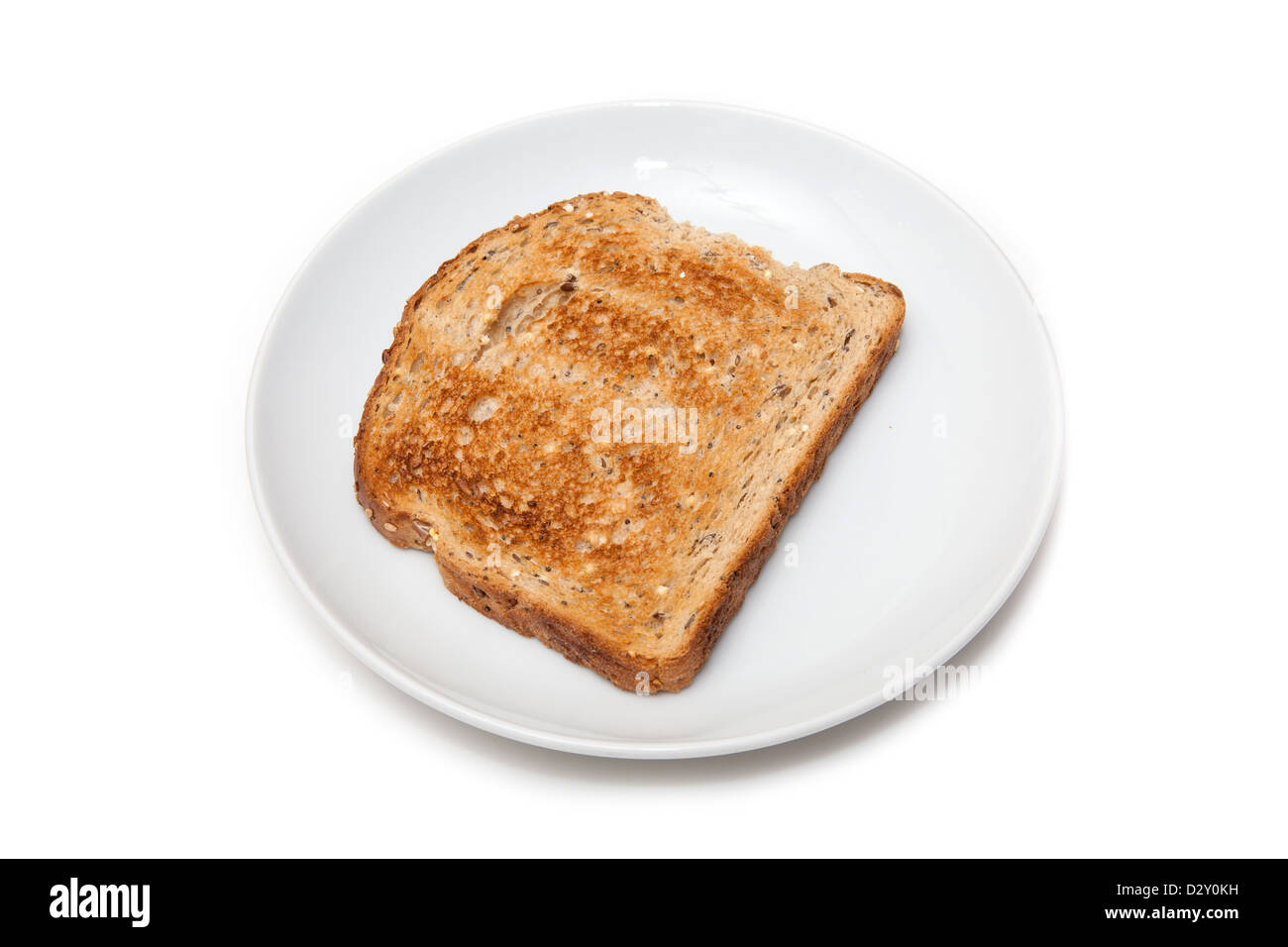 Piastra del toast integrale isolato su un bianco di sfondo per studio. Foto Stock