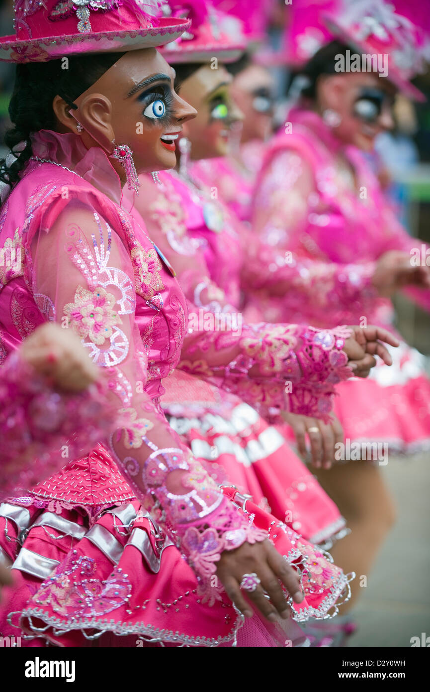 Ballerini in costume di carnevale, Oruro, Bolivia, Sud America Foto Stock