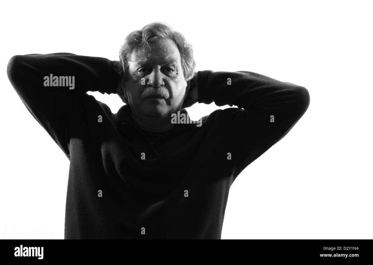 L'uomo essere arrestato con la mano nella sua testa Foto Stock