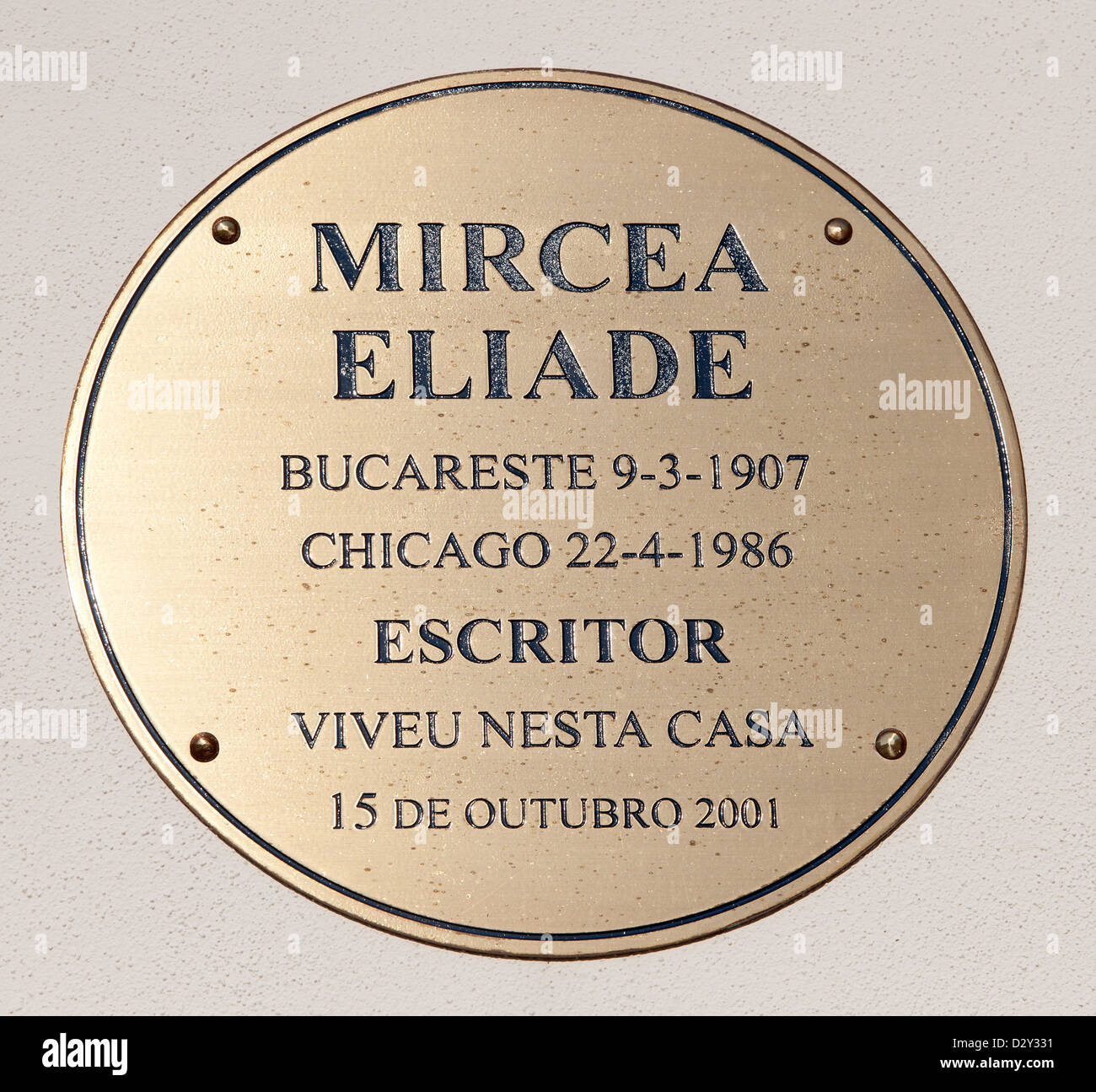 Lapide a ricordo di Mircea Eliade, Rua da Saudade, Cascais, Lisbona,  Portogallo Foto stock - Alamy
