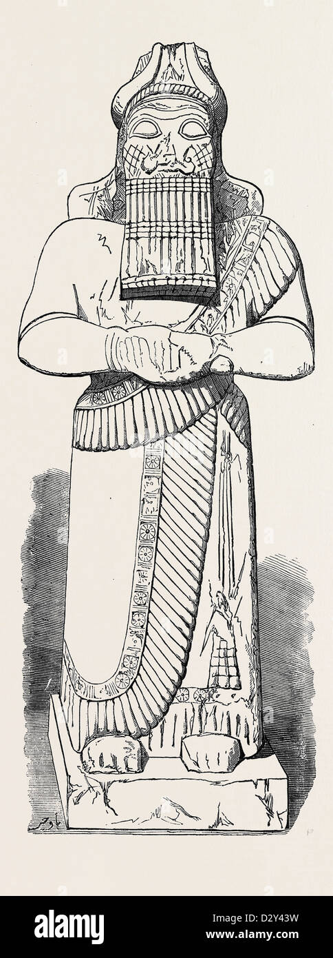 Recenti scoperte a Ninive: Statua colossale Foto Stock