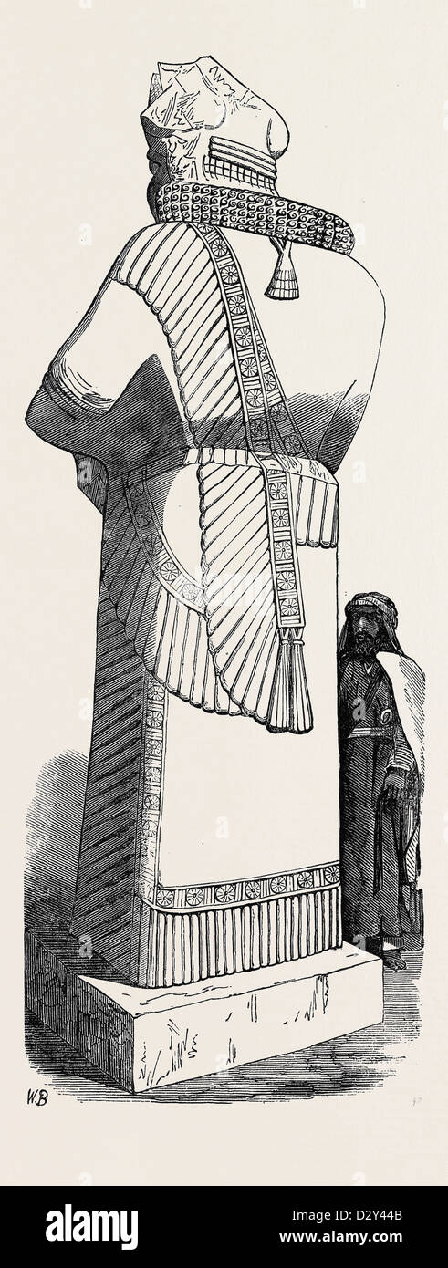 Recenti scoperte a Ninive: Statua colossale Foto Stock