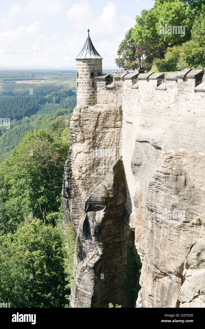 Konigstein fortezza sul fiume Elba, Germania Foto Stock