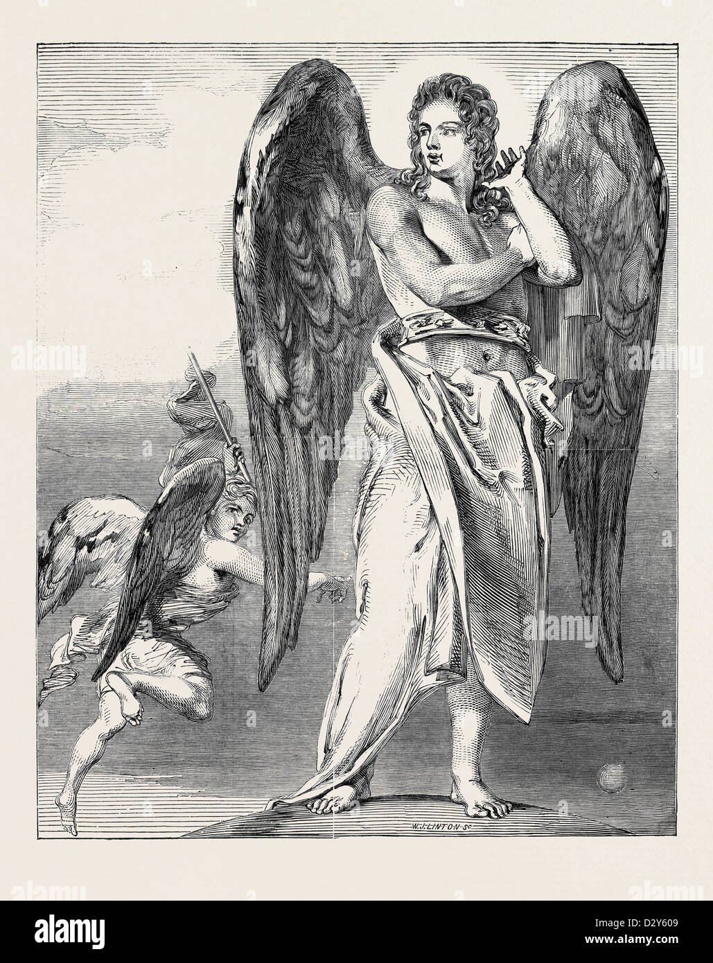 URIEL e Satana, dipinta da HAYDON, dalla mostra della Royal Academy Foto Stock