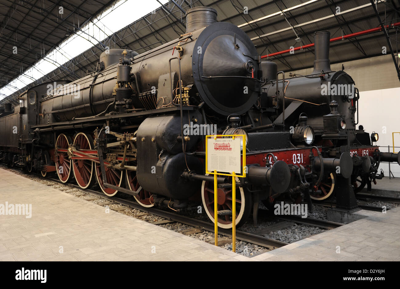 Locomotiva a vapore modello GR. 746 F.S. Fatto a Breda. Museo Nazionale della Scienza e della Tecnologia Leonardo Da Vinci. Milano. L'Italia. Foto Stock