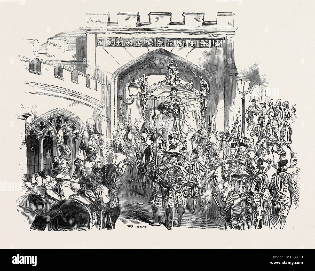 Sua maestà LASCIANDO LA HOUSE OF LORDS. Foto Stock