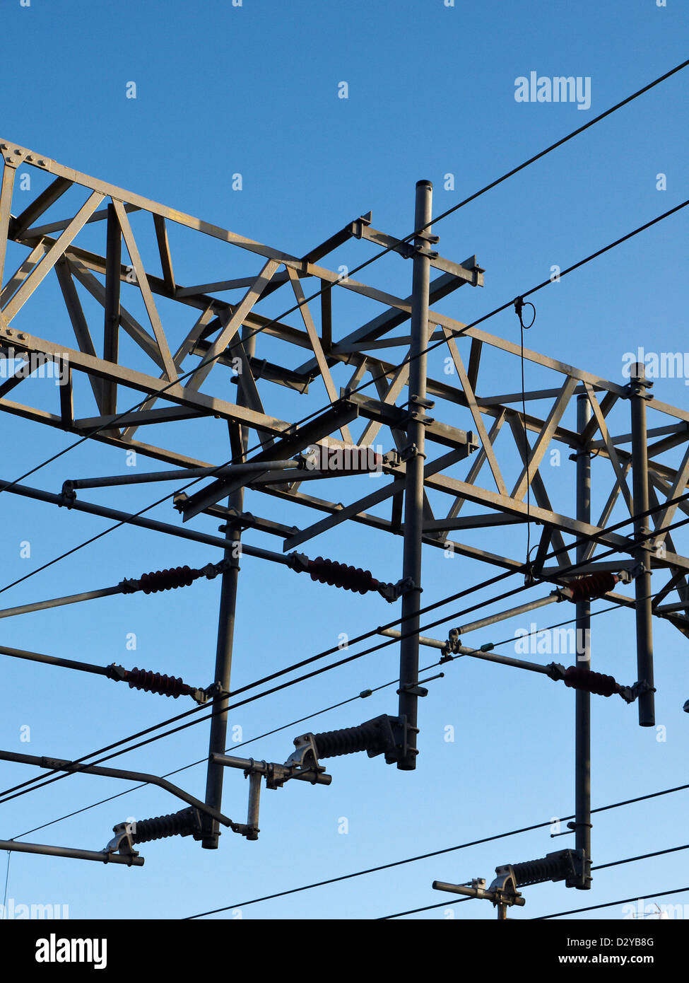 Linee elettriche per i treni elettrici NEL REGNO UNITO Foto Stock