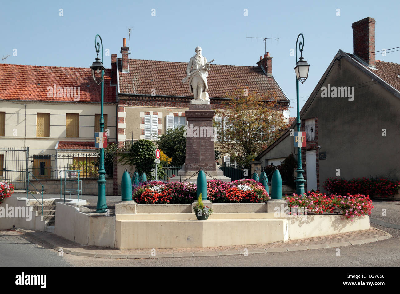 Prima Guerra Mondiale Memorial in Moussy, Champagne-Ardenne, Francia. Foto Stock