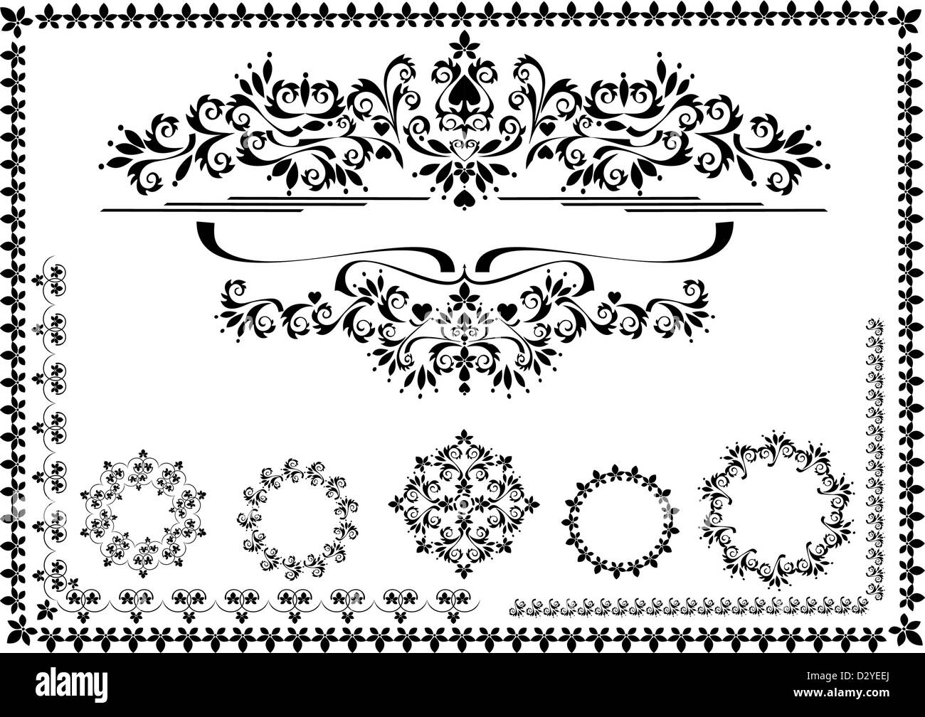 Ornamento decorativo confine,frame.arti grafiche Foto Stock