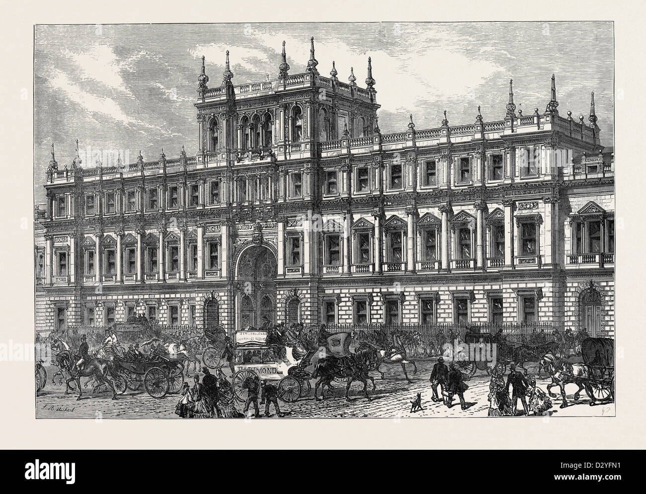 Nuovi edifici di Burlington House Piccadilly Londra 1873 Foto Stock