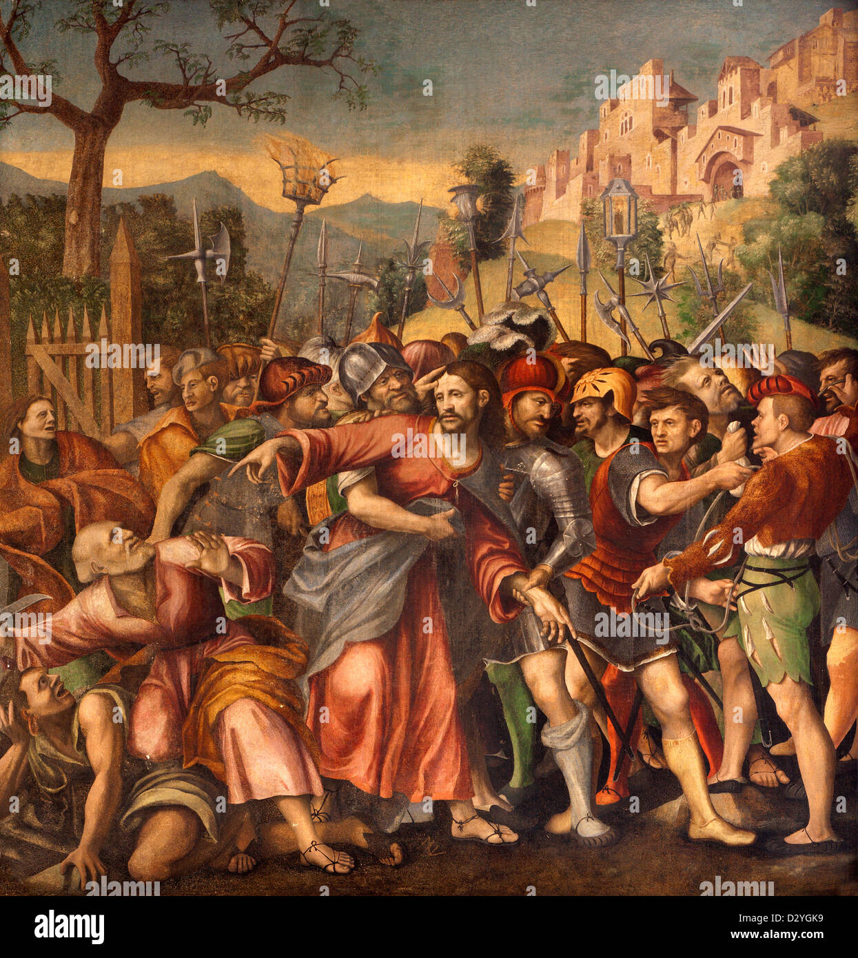 Verona - cattività di Cristo o arresto di Gesu da N. Giolfino (1476 - 1555) da Avanzi Cappella di San Bernardino chiesa Foto Stock