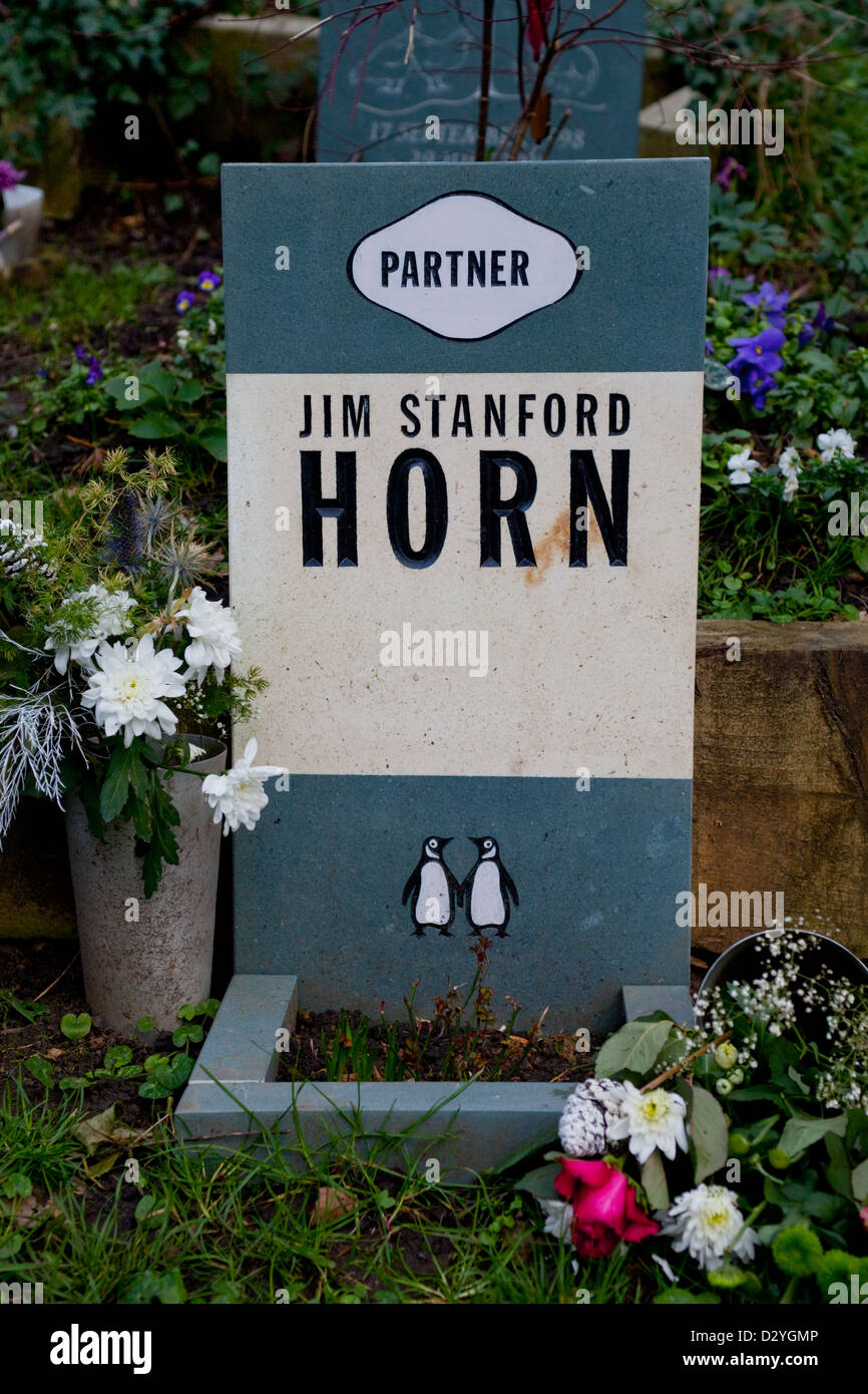 Tomba di Jim Stanford clacson, il cimitero di Highgate London REGNO UNITO Foto Stock