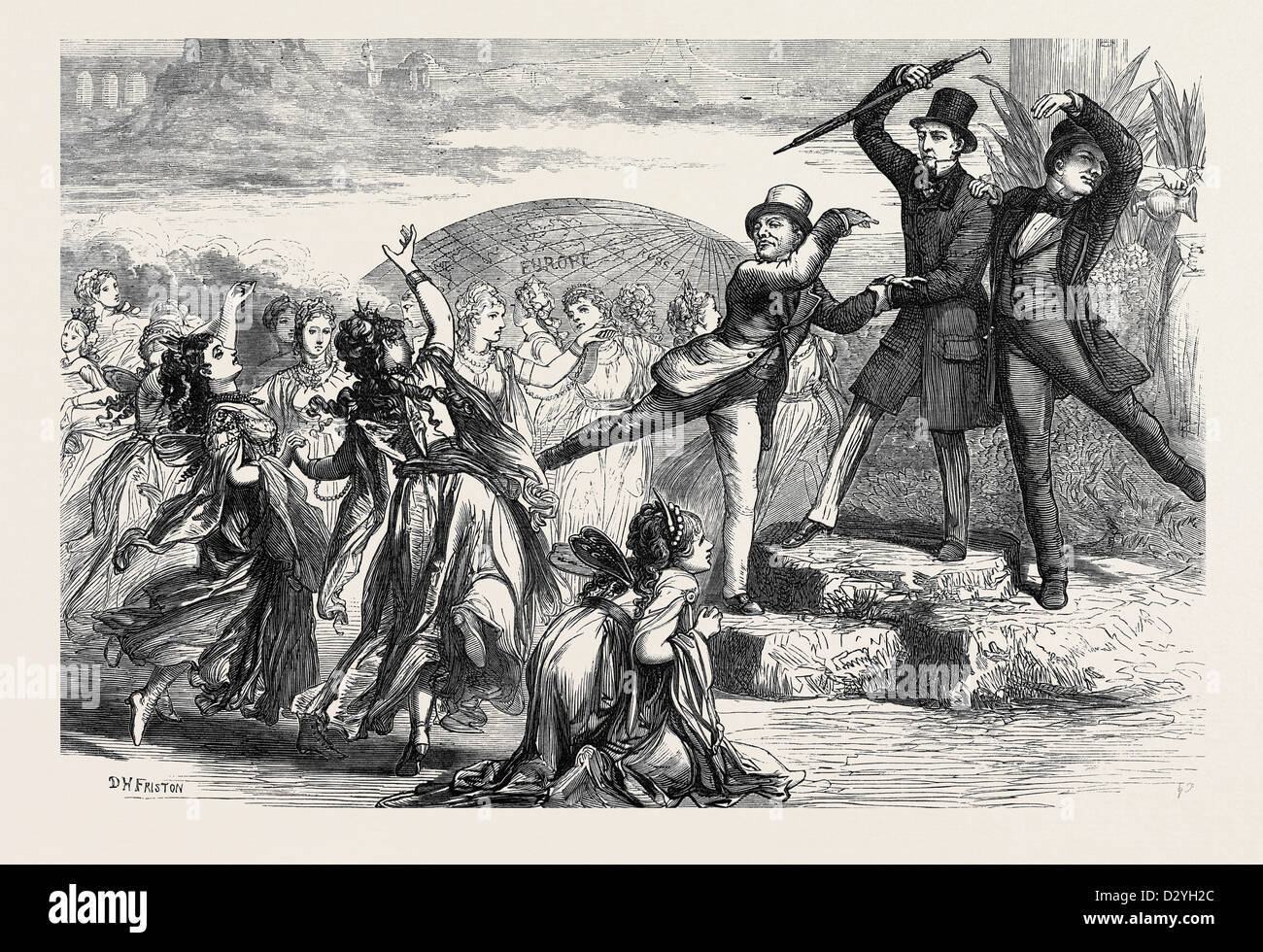 Scena dalla terra felice presso il Teatro di Corte 1873 Foto Stock