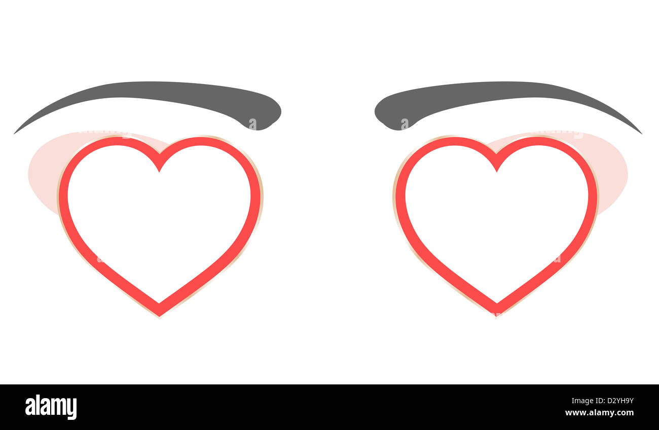 Suggestivo cuore eye design con spazio di copia Foto Stock