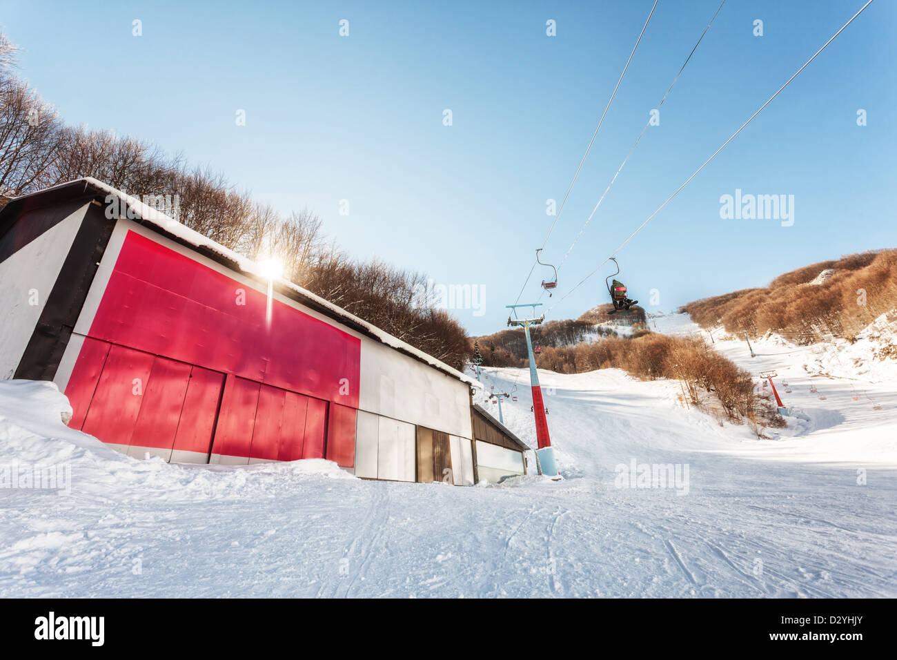 Posto per un tabellone presso lo ski center Mavrovo, Macedonia Foto Stock