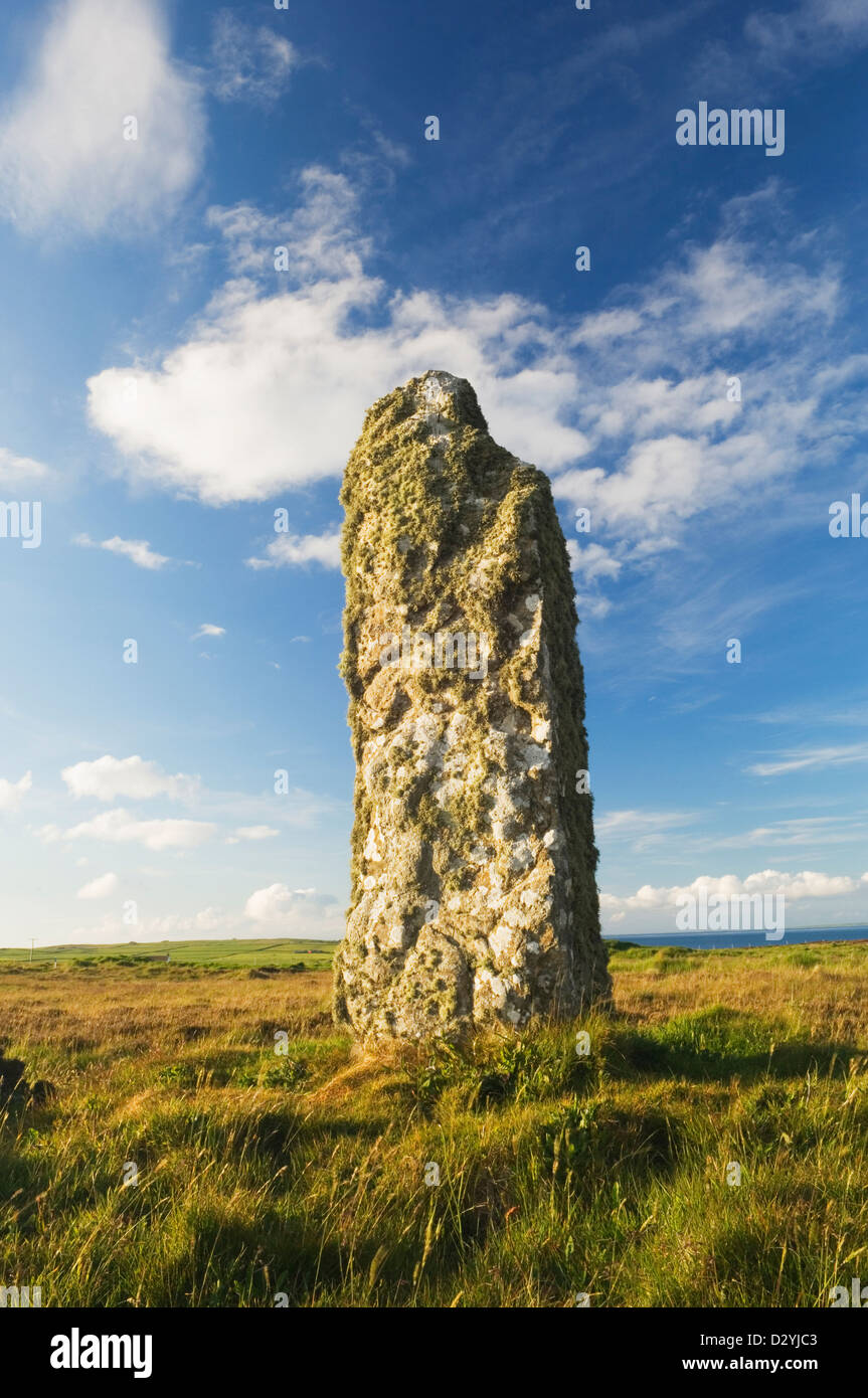 Mor Stein pietra permanente sull'isola di Shapinsay, Orkney Islands, Scozia. Foto Stock