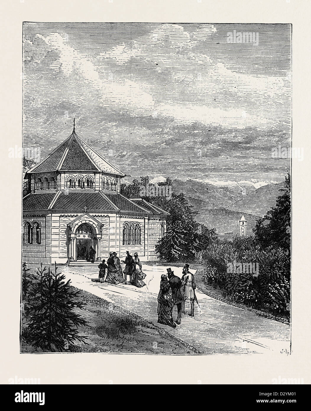 La regina ha la residenza in Italia: CAPPELLA DI VILLA CLARA LAGO MAGGIORE 1879 Foto Stock
