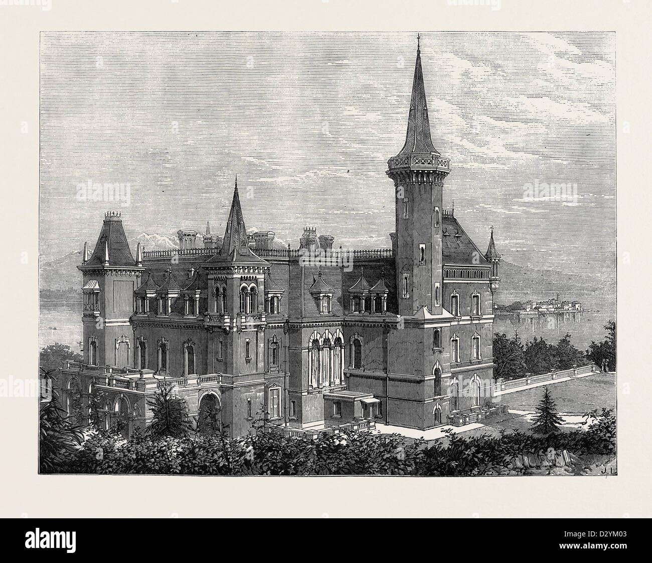 La regina ha la residenza in Italia: VILLA CLARA LAGO MAGGIORE 1879 Foto Stock