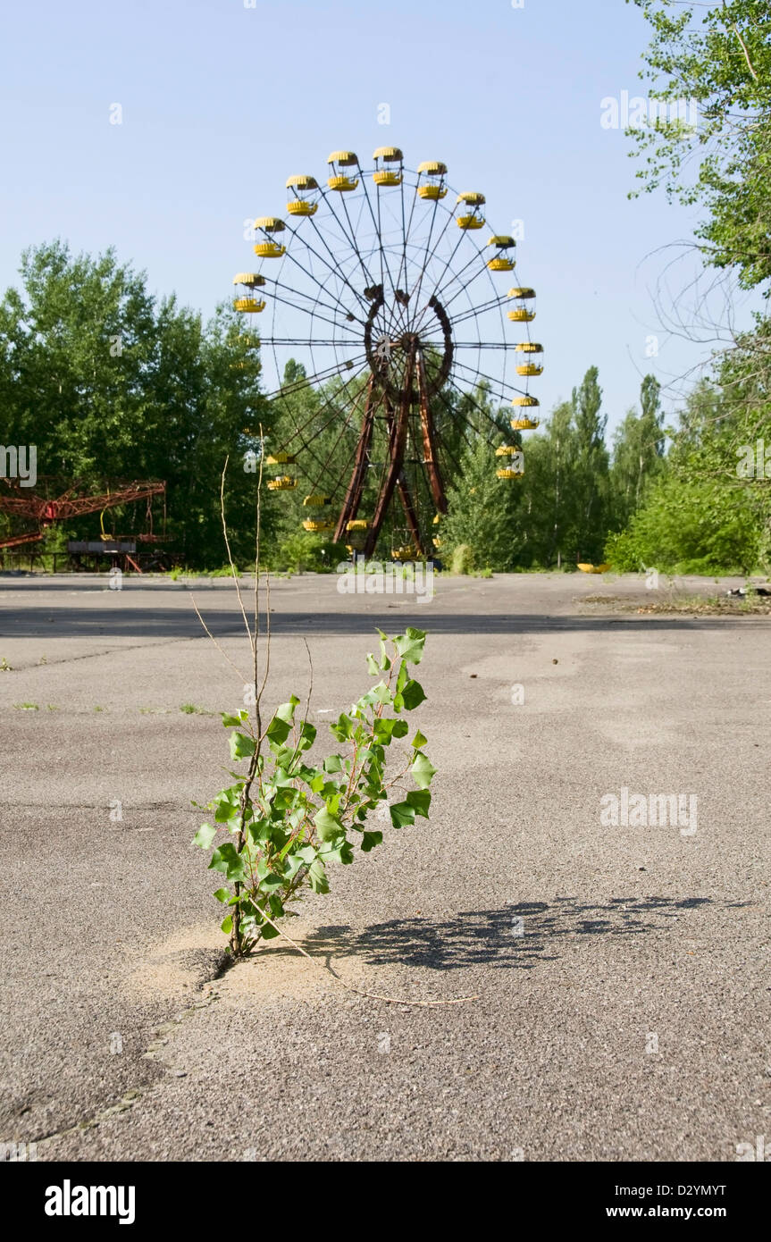 Il parcon divertimenti non aperti in pripjat di Chernobyl in Ucraina Foto Stock