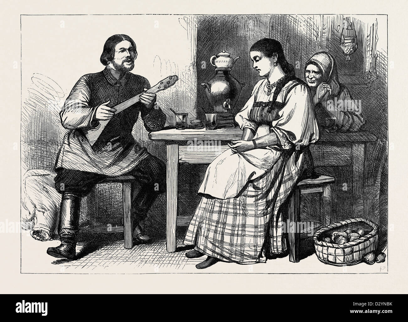 Schizzo di VITA IN RUSSIA: UN MOUJIK il corteggiamento 1880 Foto Stock