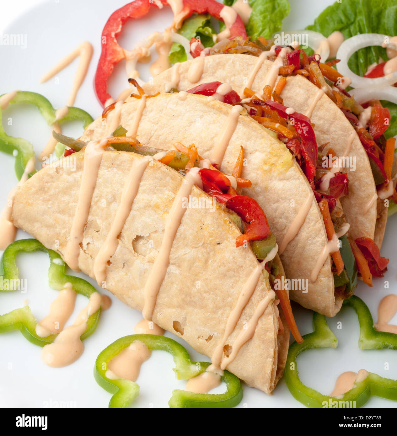 Vegetali sandwich Taco snack Foto Stock