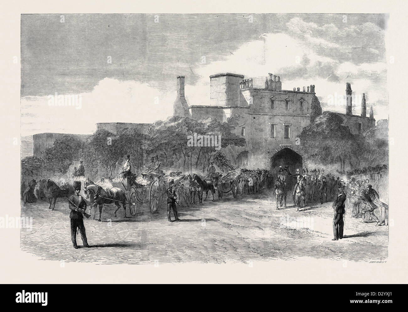L'installazione di Lord Palmerston come signore operaio delle cinque porte: arrivo della sua signoria al castello di Dover Foto Stock
